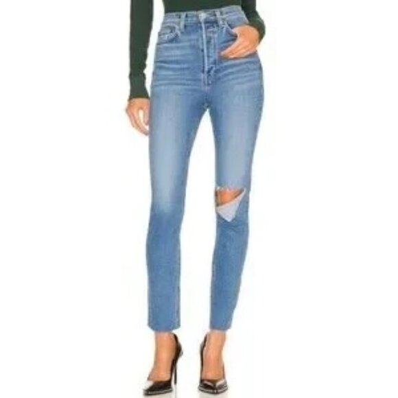 NWT RE/DONE 90s ULTRA HIGH RISE SKINNY W/ RIPS SZ 25
